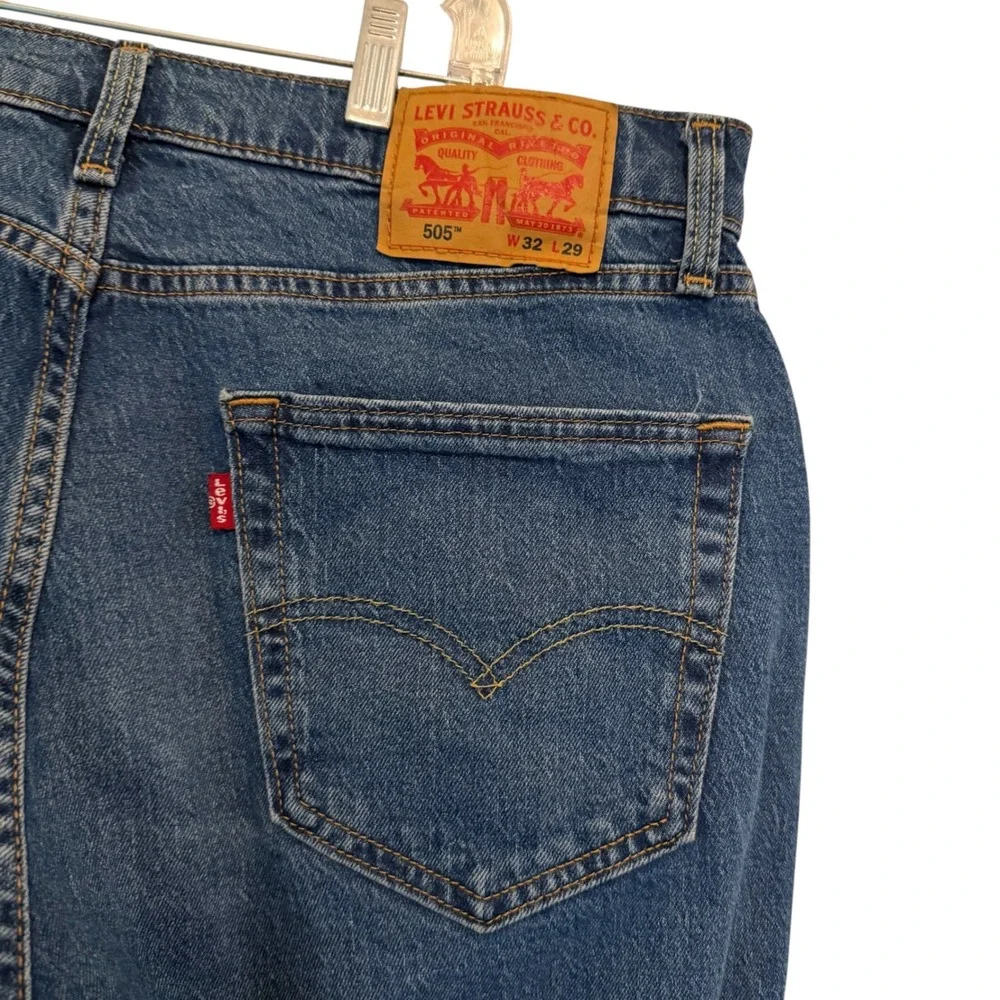 Levis 505 Regular Fit Jeans Mens 32x29 Medium Wash Blue Straight‎ Leg 00505-3171